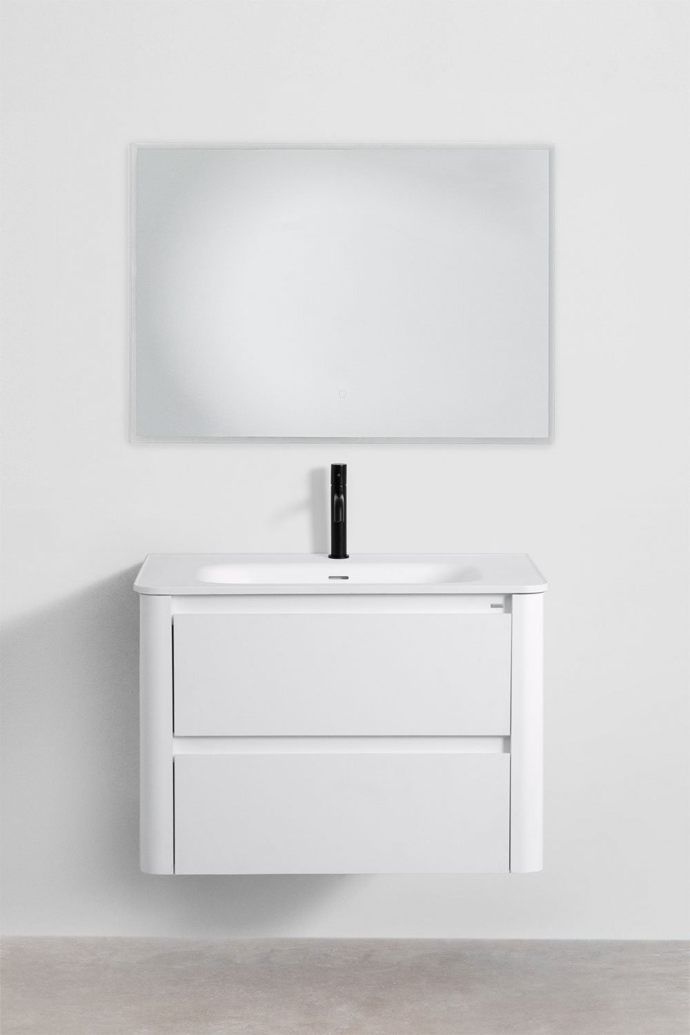 Set mobili da bagno in legno con lavabo integrato e specchio Egerton