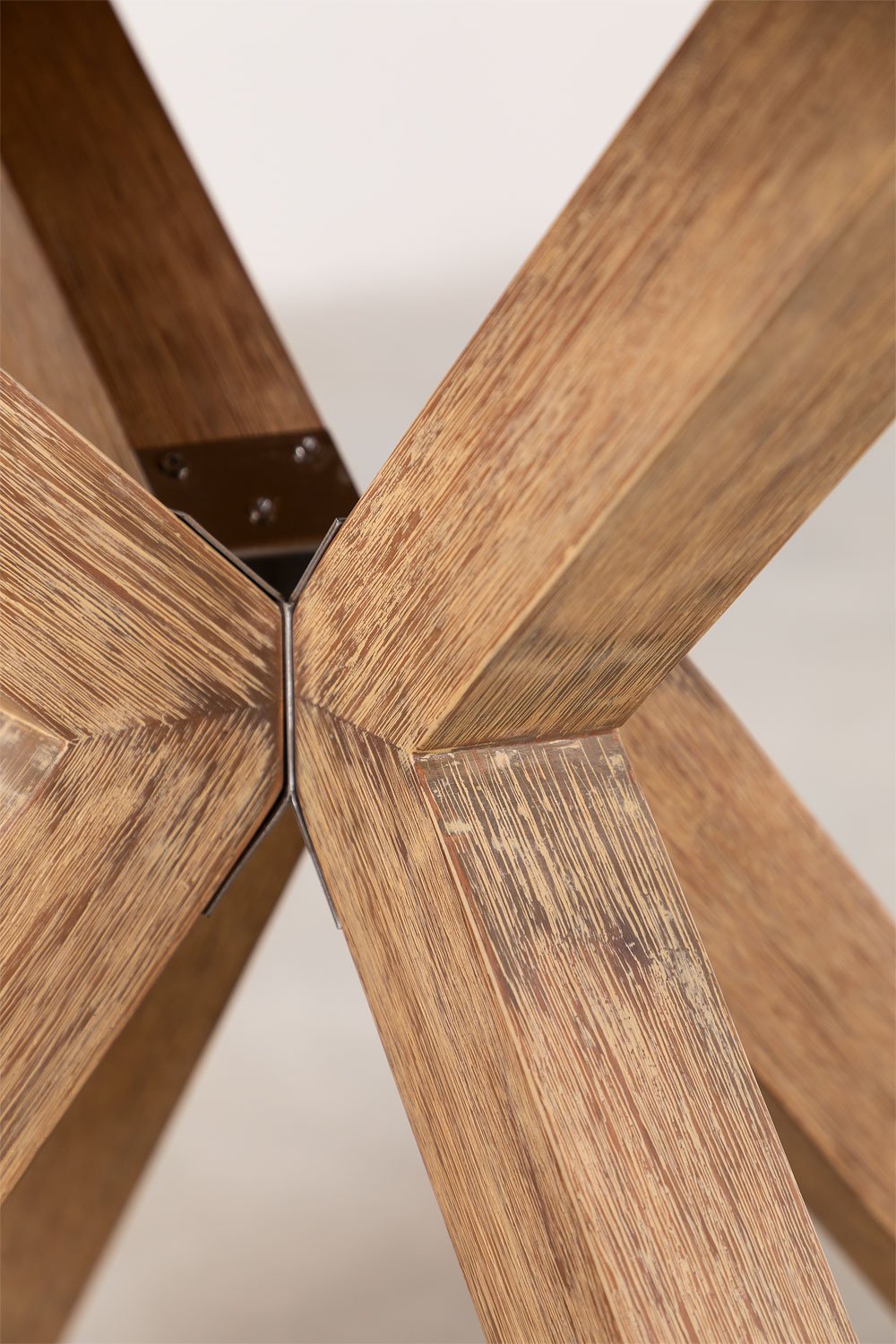 Set Tavola Rotonda (Ø100 cm) e 4 Sedie da Pranzo con Braccioli in Legno Naele