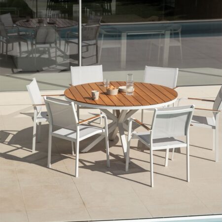 Set tavola rotonda (Ø140 cm) e 6 sedie da giardino Archer