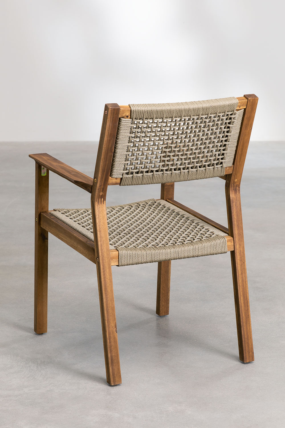 Set tavolo rettangolare 160-210x90 cm allungabile e 6 sedie da pranzo in legno di acacia Tenay