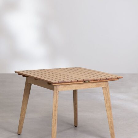 Set tavolo allungabile in legno (90-150x90 cm) Naele e 6 sedie da pranzo Barker