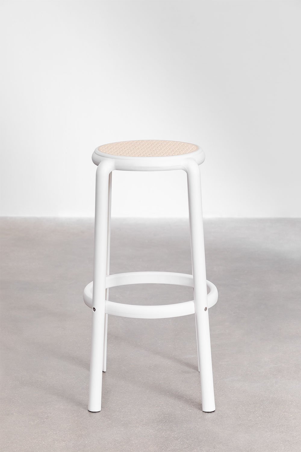 Set Tavolo Alto Mizzi Rotondo in Metallo (Ø60 cm) e 2 Sgabelli Alti da Giardino Omara