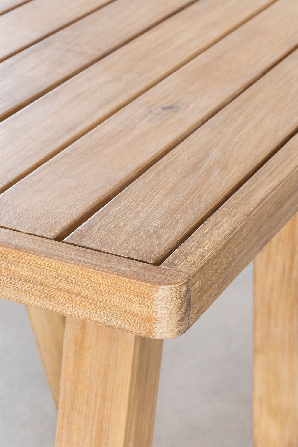 Set Tavolo Alto Rettangolare (160x90 cm) e 2 Sgabelli Alti in Legno di Acacia Dubai
