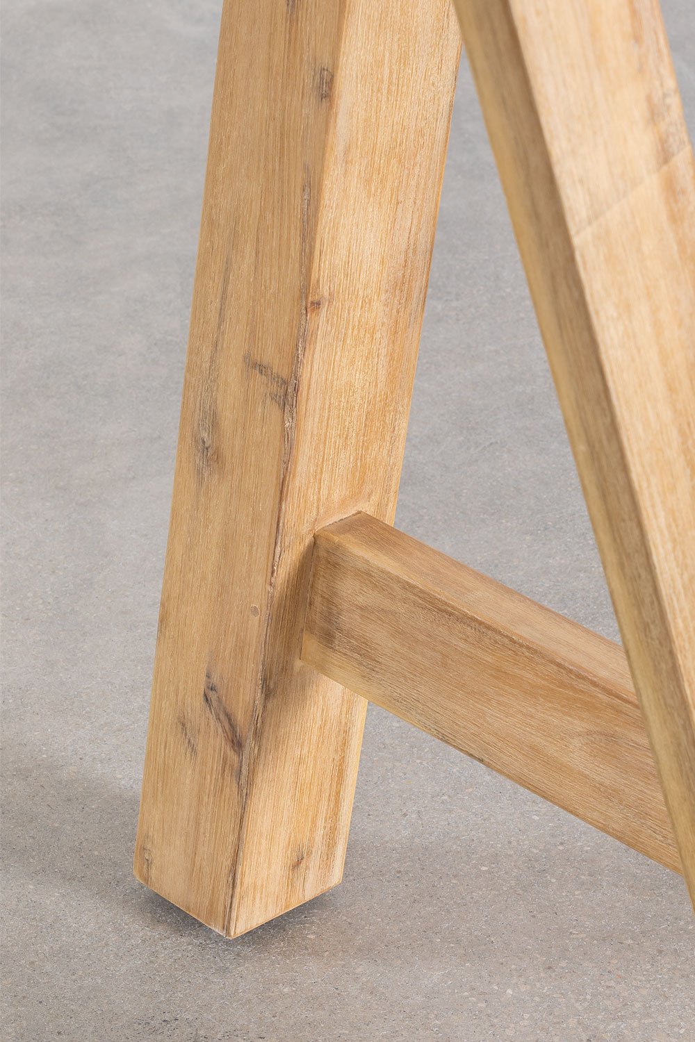 Set Tavolo Alto Rettangolare (160x90 cm) e 2 Sgabelli Alti in Legno di Acacia Dubai
