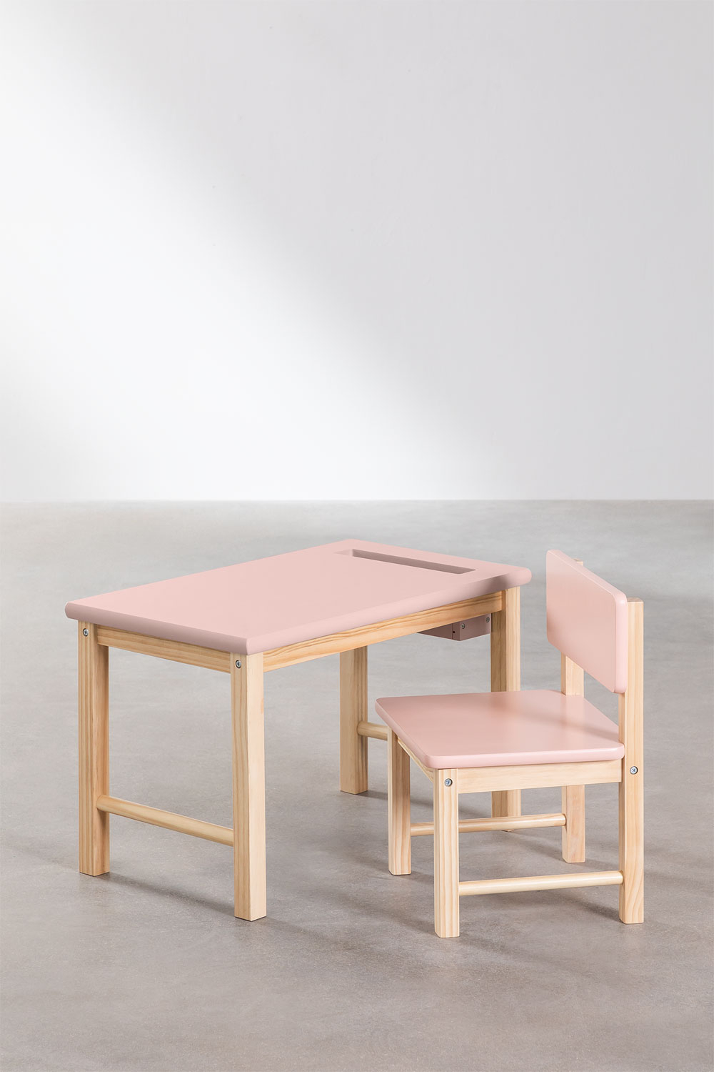 Set tavolo e sedia in legno Dakota Kids