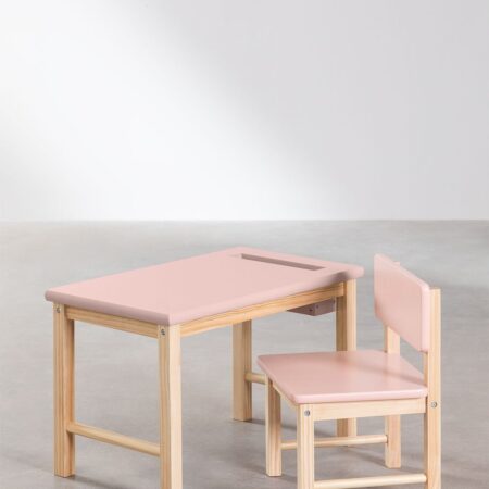 Set tavolo e sedia in legno Dakota Kids