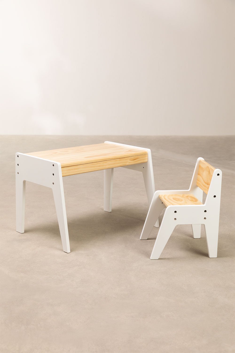 Set tavolo e sedia in legno Blaby Kids