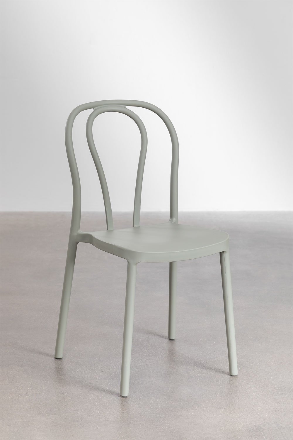 Set Tavolo Quadrato in Polietilene (85x85 cm) Scand e 4 Sedie da Giardino Impilabili Mizzi