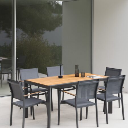 Set Tavolo Classic Rettangolare (160x90 cm) e 6 Sedie da Giardino Archer