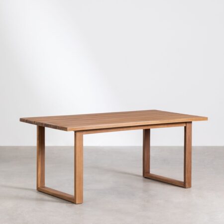 Set Tavolo Rettangolare (180x90 cm) Saveria e 4 Sedie da Giardino in Legno Malmö