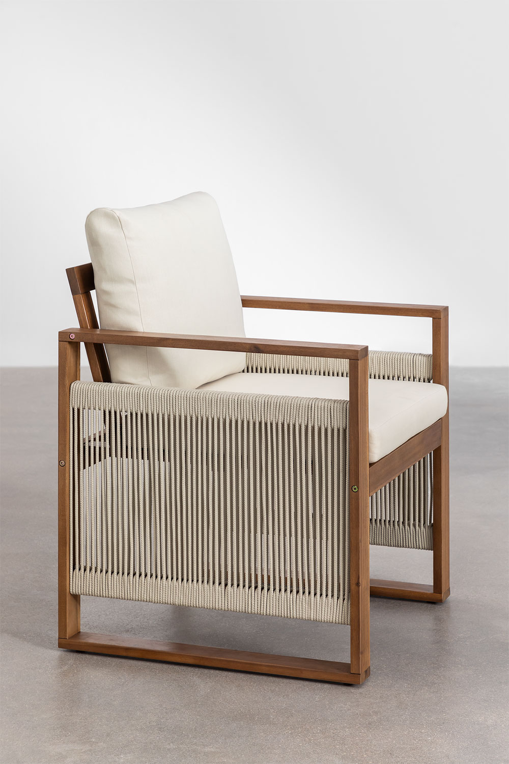 Set Tavolo Rettangolare (200x100 cm) e 6 Sedie da Pranzo con Braccioli in Legno di Acacia Nayely