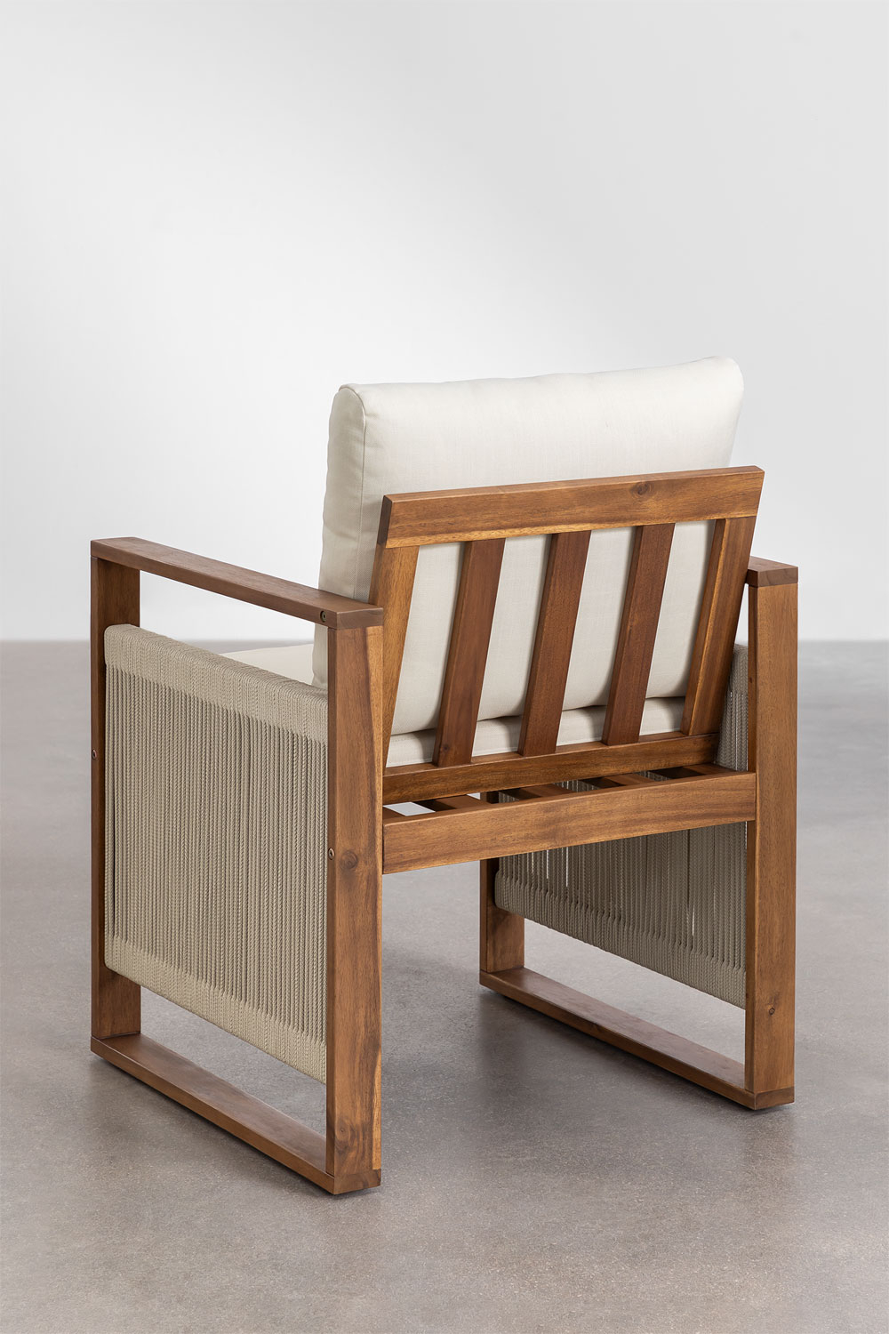 Set Tavolo Rettangolare (200x100 cm) e 6 Sedie da Pranzo con Braccioli in Legno di Acacia Nayely