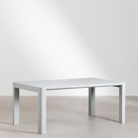 Set tavolo rettangolare Arnadine (180x100 cm) e 6 sedie da giardino impilabili in alluminio Alberta