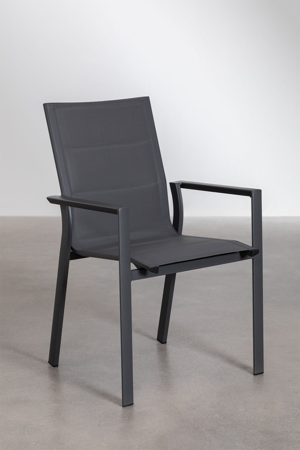 Set Tavolo Rettangolare Arnadine (180x100 cm) e 6 Sedie da Giardino Impilabili in Alluminio Karena