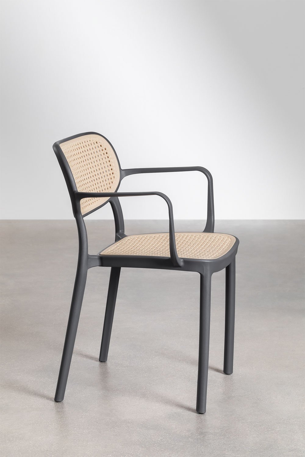 Set tavolo rettangolare Arnadine (220x100 cm) e 8 sedie da pranzo impilabili con braccioli Omara
