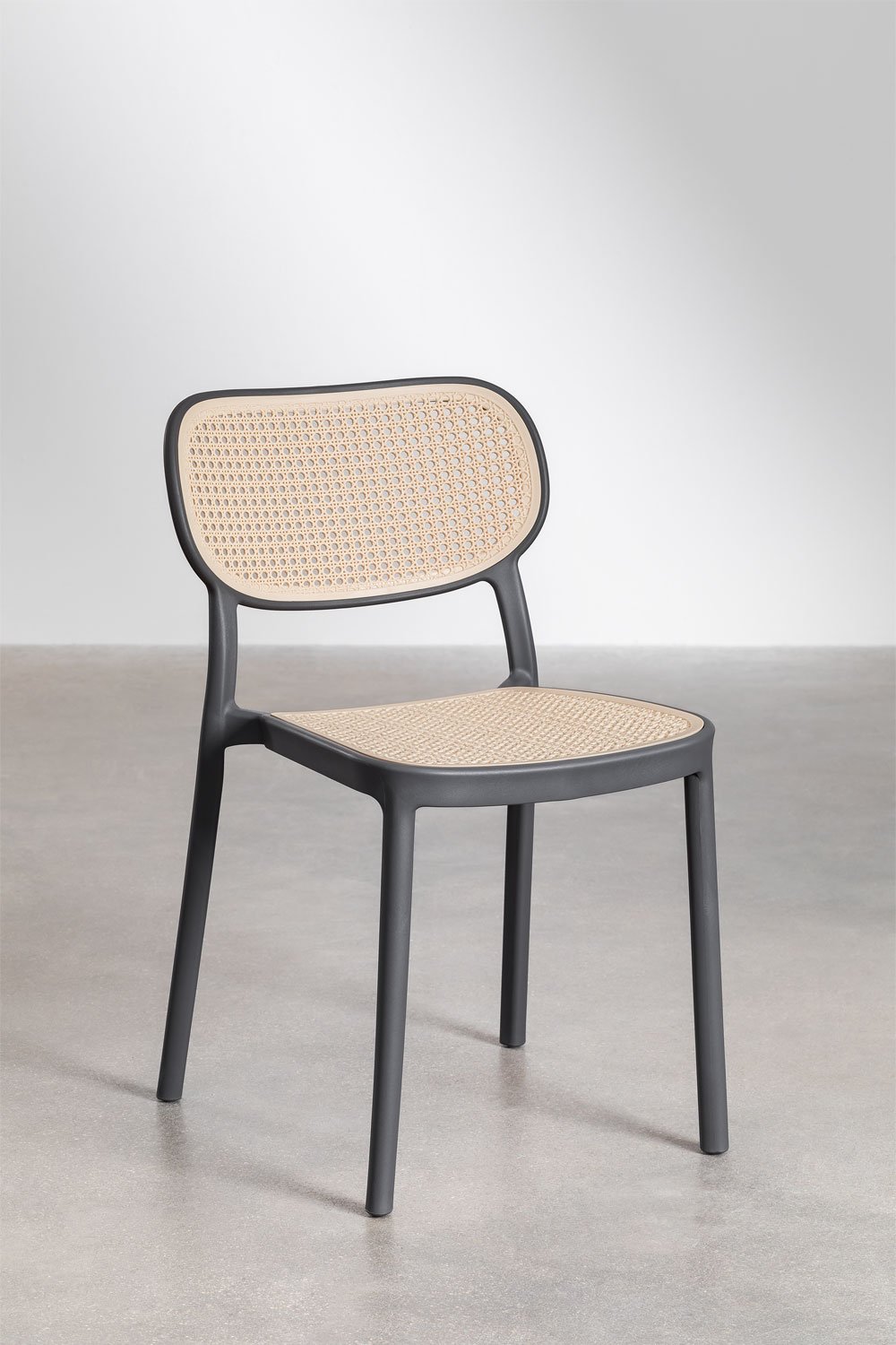 Set tavolo rettangolare Arnadine (220x100 cm) e 8 sedie da pranzo impilabili Omara