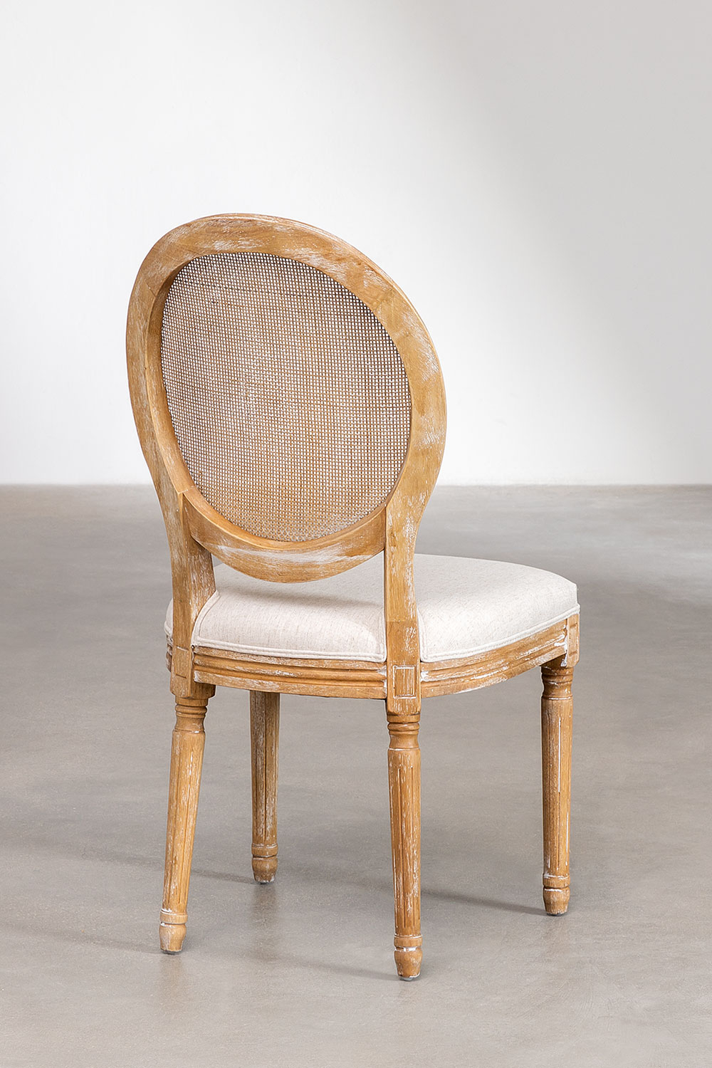Set Tavolo Rettangolare in Legno di Mango (160x90 cm) Taraz  e 6 Sedie da Pranzo in Tessuto Sunna