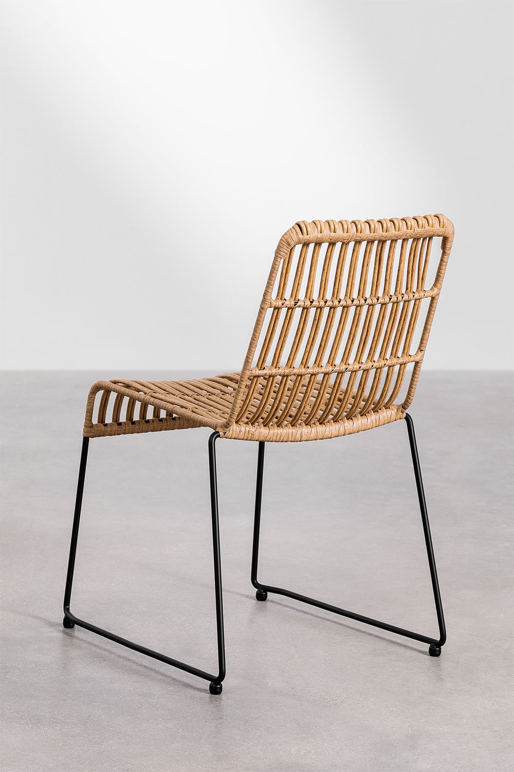Set Tavolo Rettangolare in Vimini Sintetico (180x90 cm) Leribert e 6 Sedie da Giardino in Rattan Sintetico Aroa
