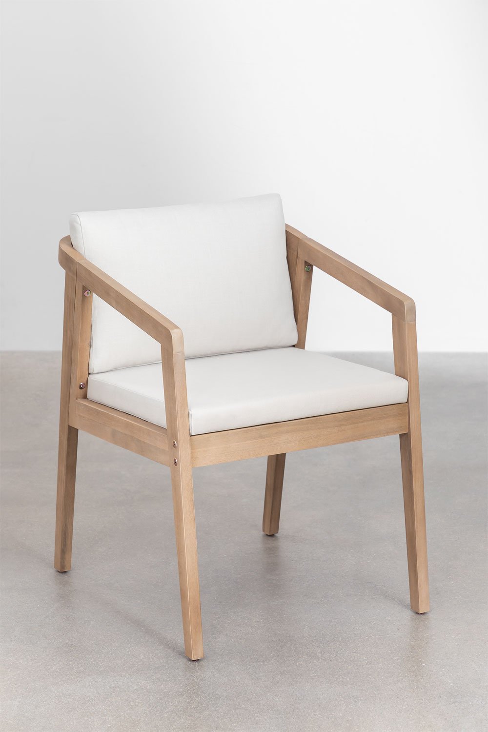 Set tavolo rettangolare (180x90 cm) e 6 sedie da pranzo in legno di acacia Kaela