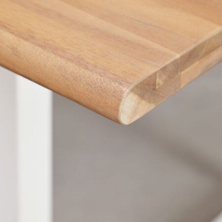 Set Tavolo Rettangolare Maupi in Legno di Acacia e Acciaio (180x90 cm) e 6 Sedie da Pranzo Boucid in Acciaio con Braccioli