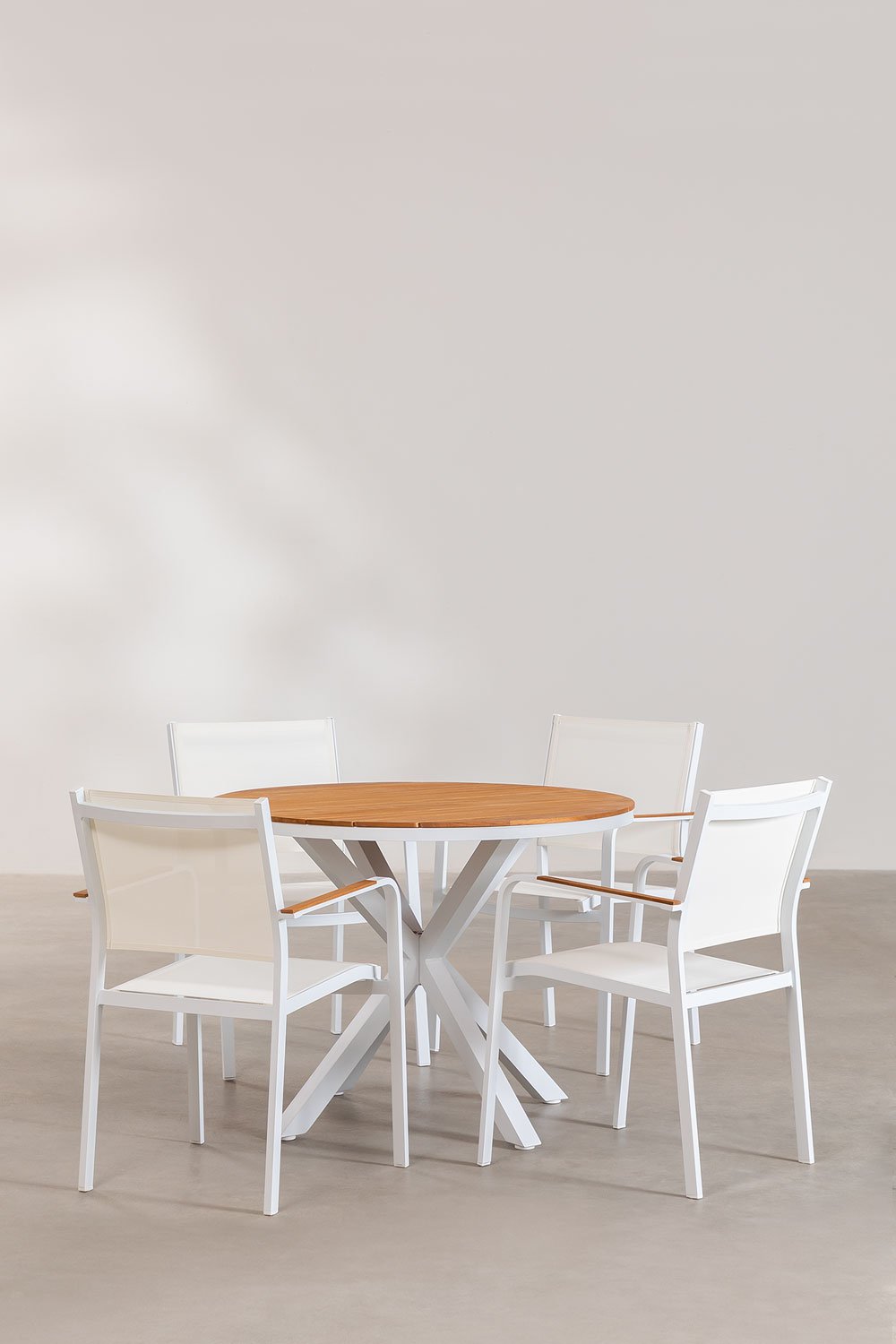 Set tavolo rotondo Archer (Ø100 cm) e 4 sedie da giardino