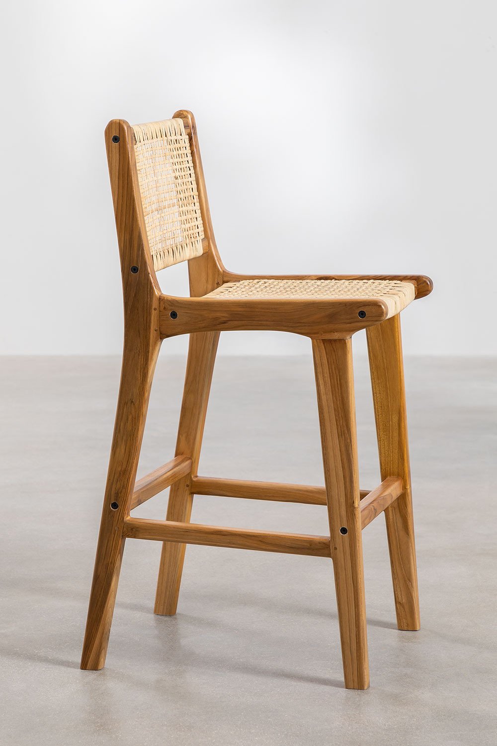 Sgabello alto ↑61 cm in legno di teak Catua