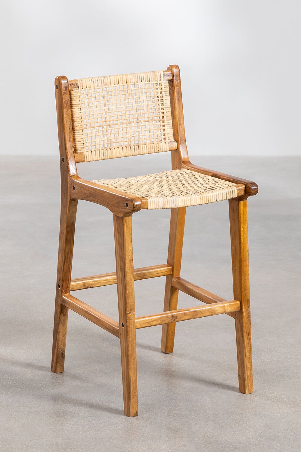 Sgabello alto ↑61 cm in legno di teak Catua