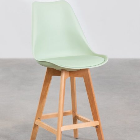 Sgabello alto con cuscino in similpelle Nordic