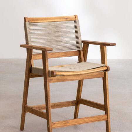 Pack 2 Sgabelli Alti con Schienale in Legno (63 cm) Tenay