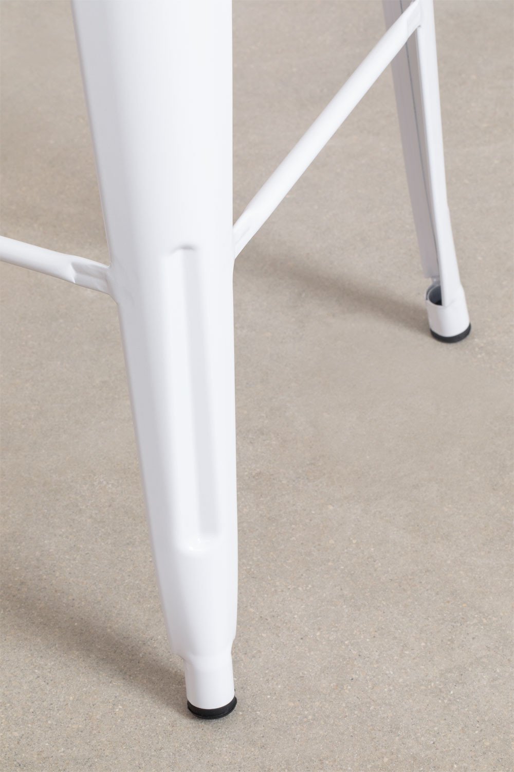 Sgabello Alto con Schienale in Acciaio(75 cm) LIX Legno