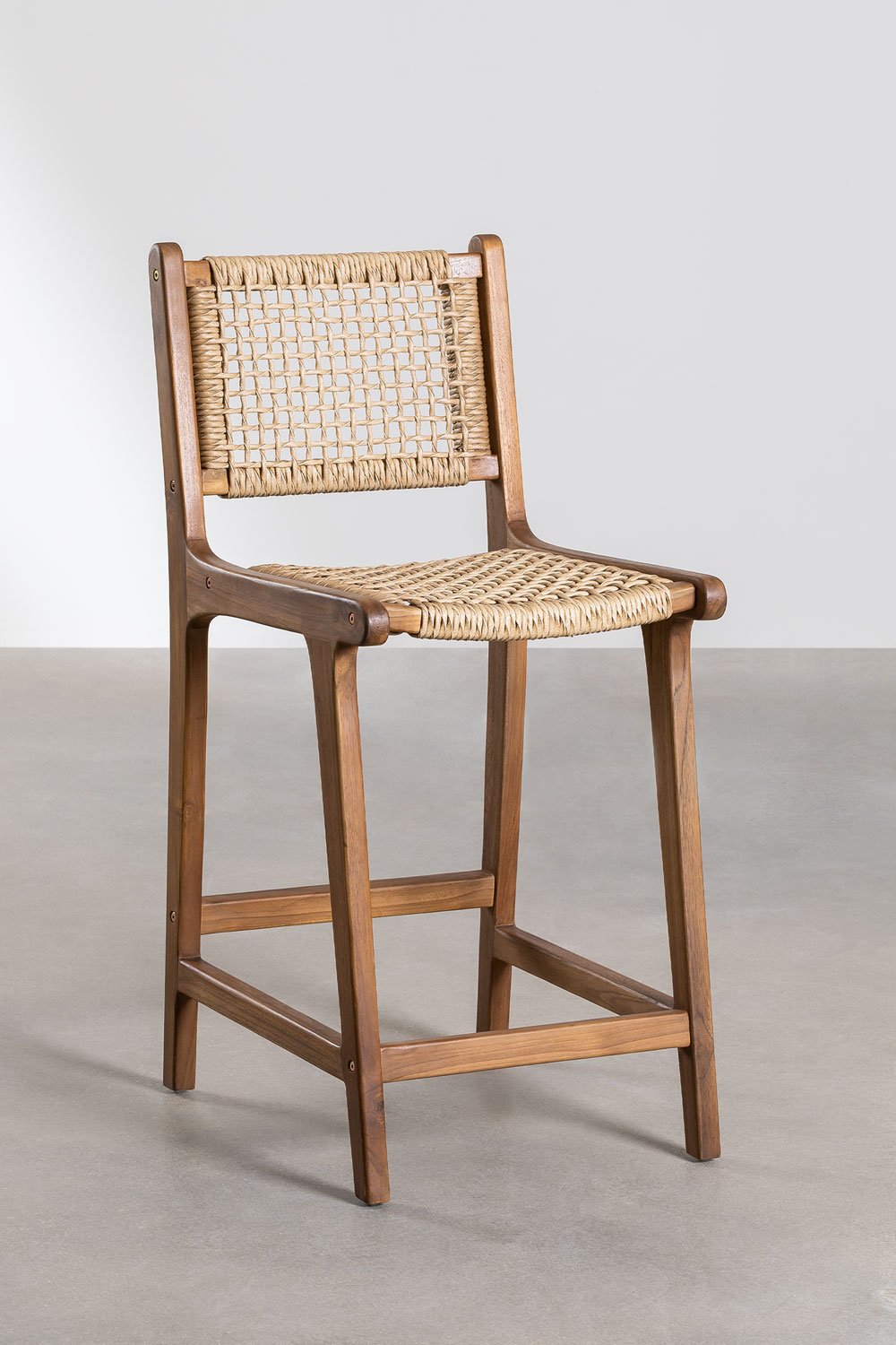 Sgabello alto da giardino in legno di teak 65 cm Malmo