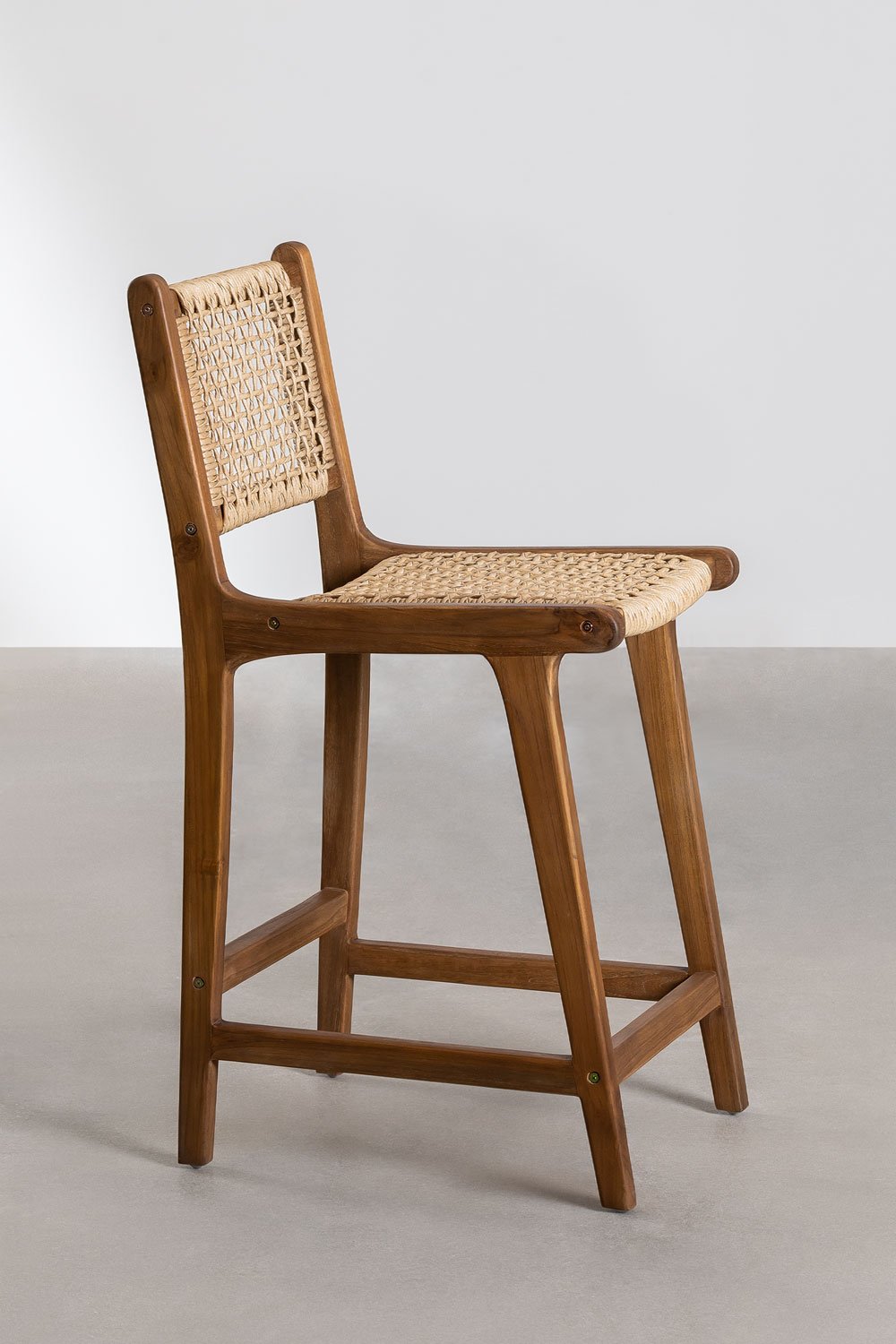 Sgabello alto da giardino in legno di teak 65 cm Malmo