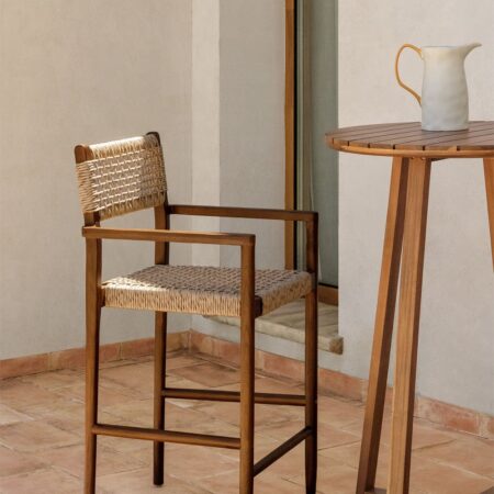 Sgabello alto da giardino in legno di teak 65 cm Orebro