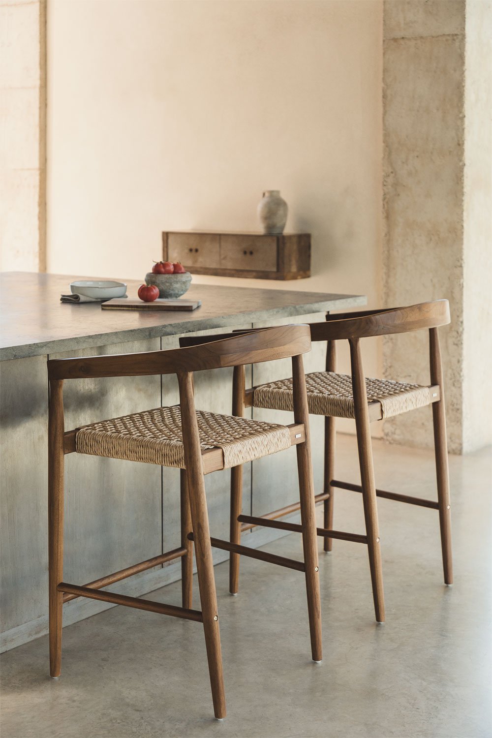 Sgabello alto in legno di teak (66 cm) Visby