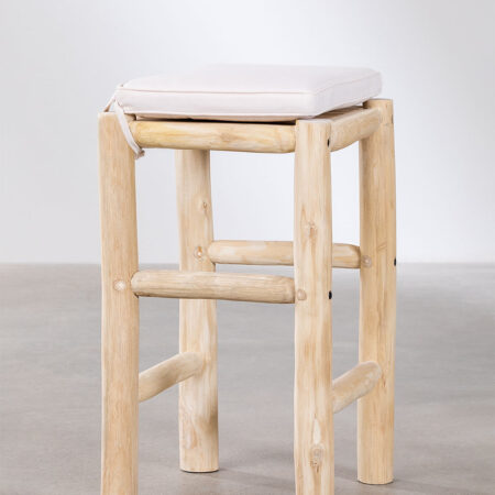 Sgabello alto in legno di teak (78 cm) Narel