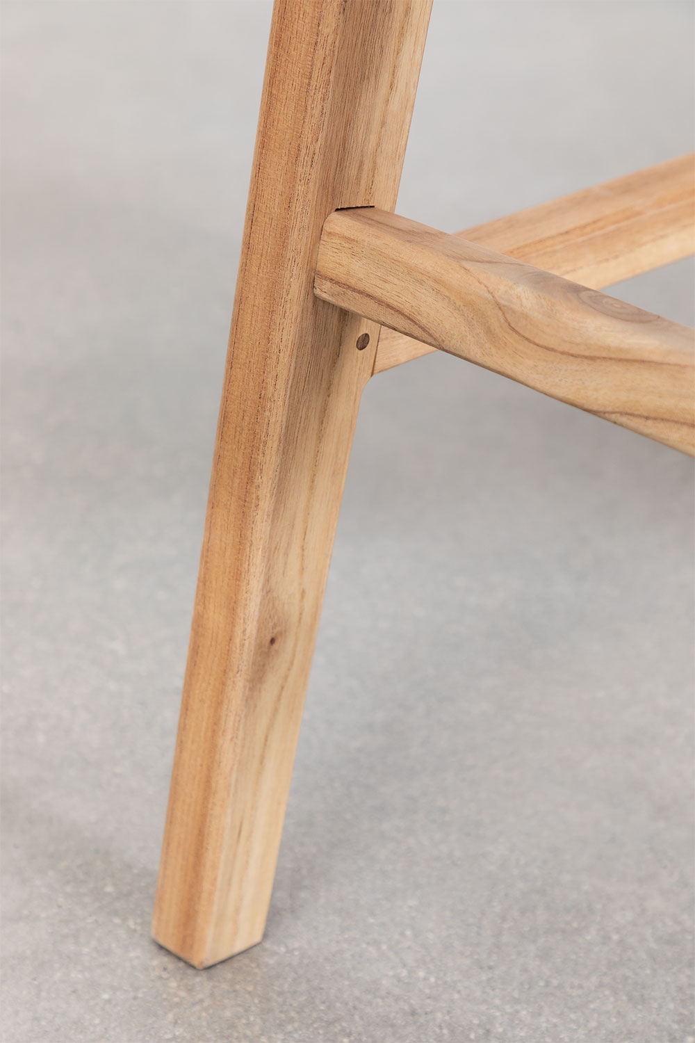 Sgabello alto 60 cm in legno e pelle Zaid