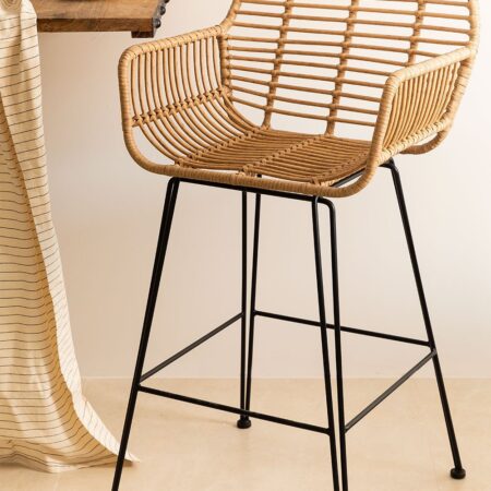 Sgabello alto in rattan sintetico Eska