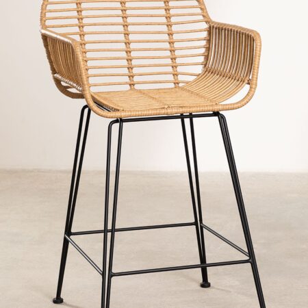 Sgabello alto in rattan sintetico Eska