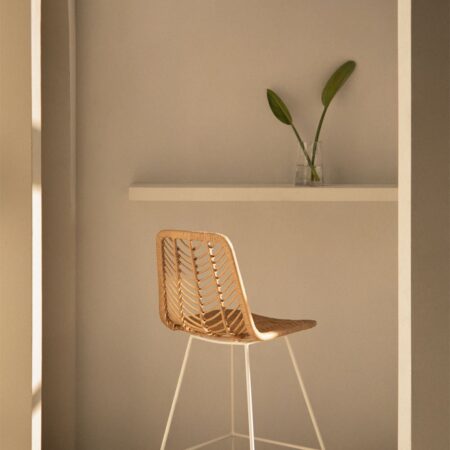 Taburete Alto in Rattan Sintetico Gouda Naturale