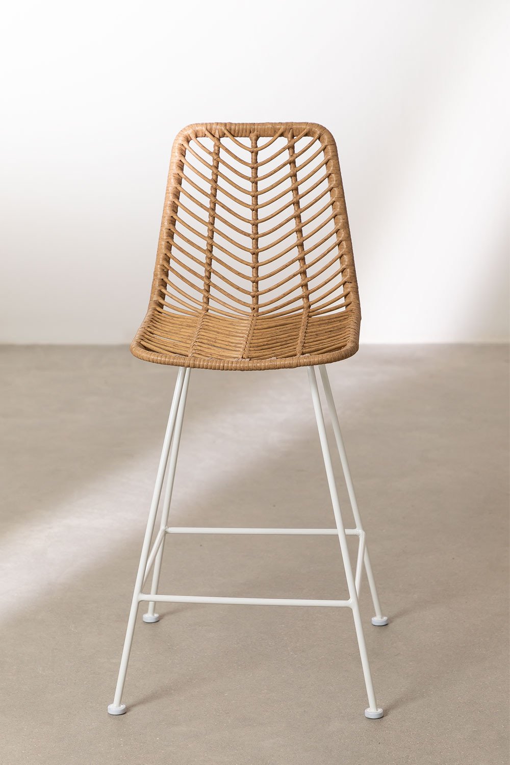 Taburete Alto in Rattan Sintetico Gouda Naturale