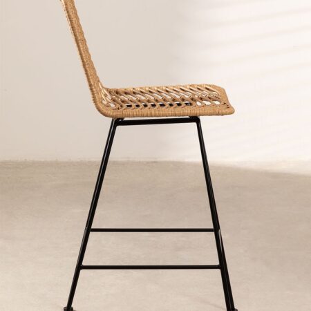 Taburete Alto in Rattan Sintetico Gouda Naturale