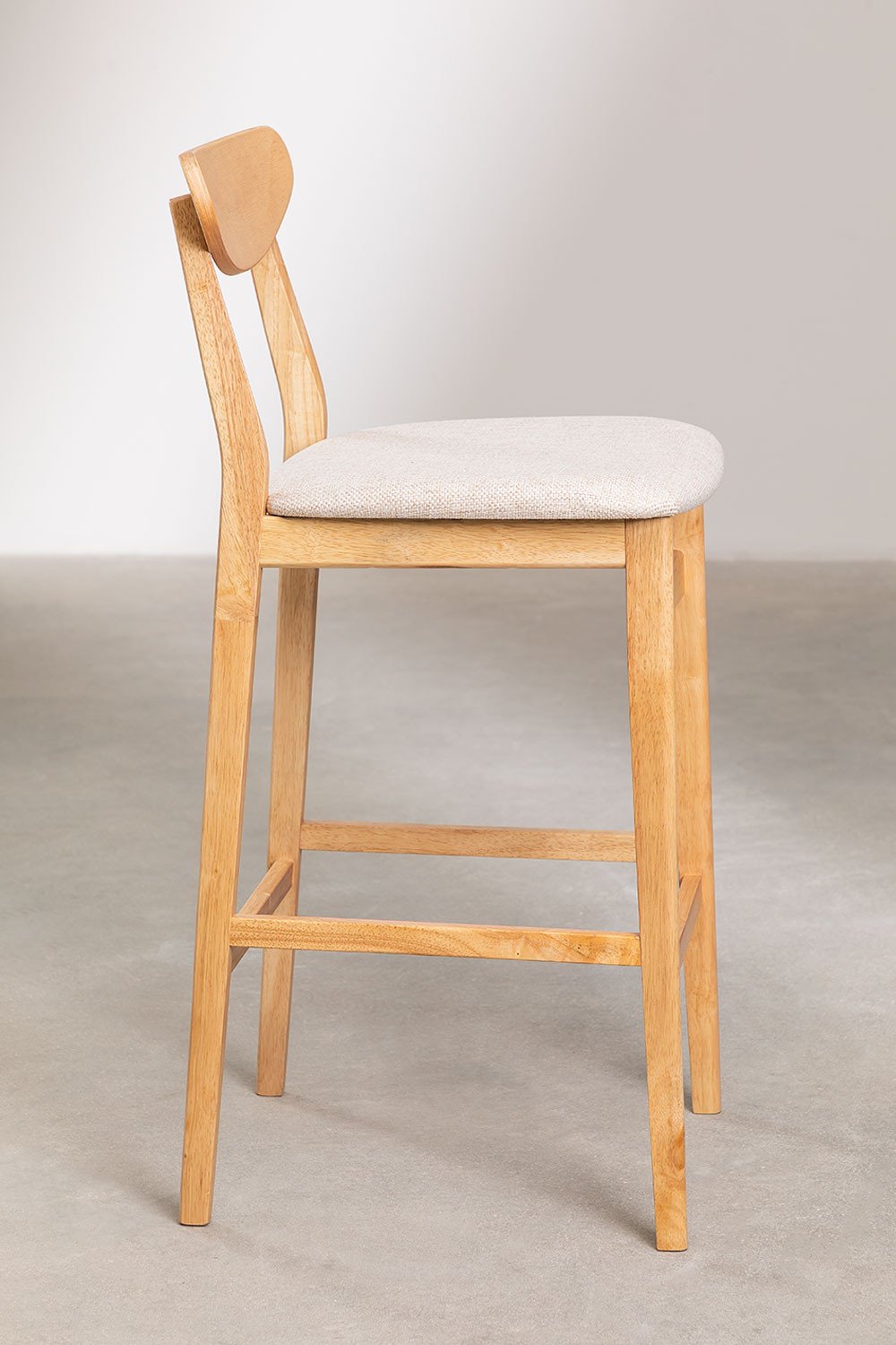 Sgabello alto in tessuto e legno Cloda