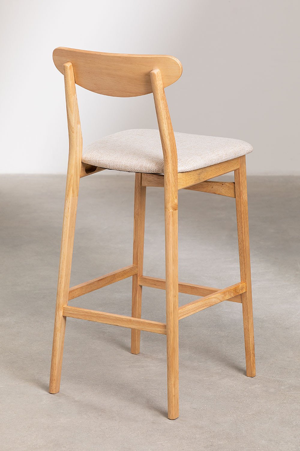Sgabello alto in tessuto e legno Cloda