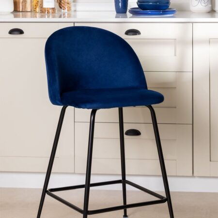 Sgabello alto in velluto Kana Design