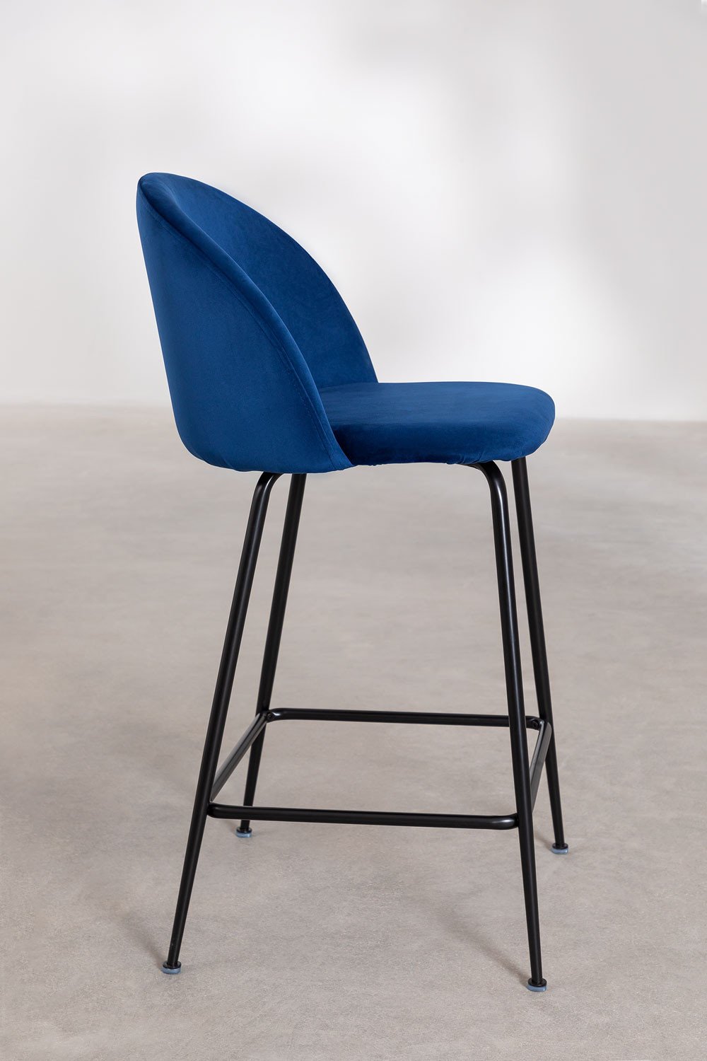 Sgabello alto in velluto Kana Design