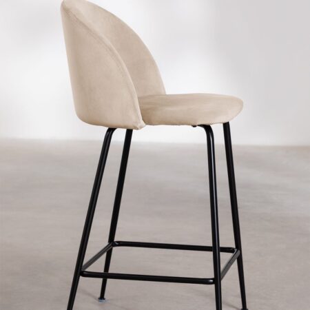 Sgabello alto in velluto Kana Design