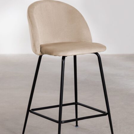 Sgabello alto in velluto Kana Design