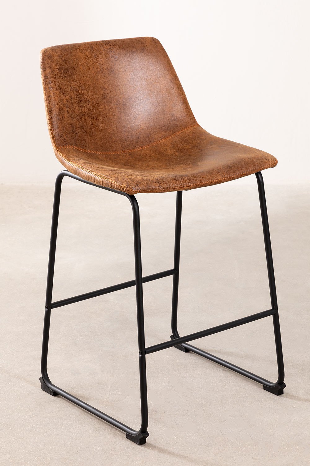 Sgabello alto rivestito in similpelle Ody Style
