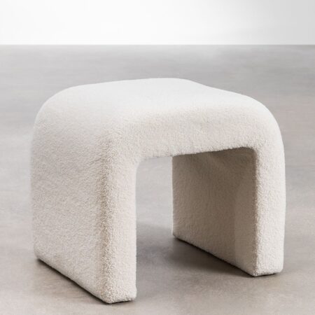 Sgabello basso Carlise in shearling