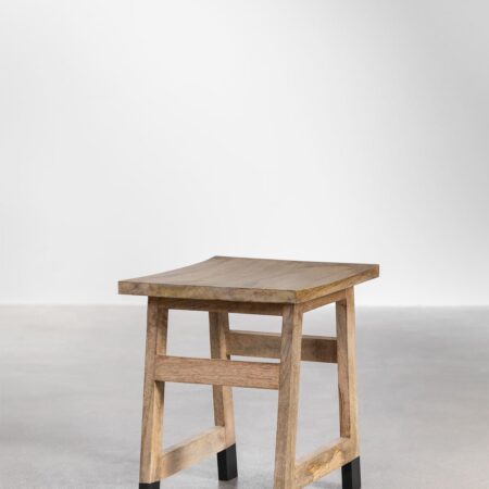 Sgabello basso in legno di mango Pid